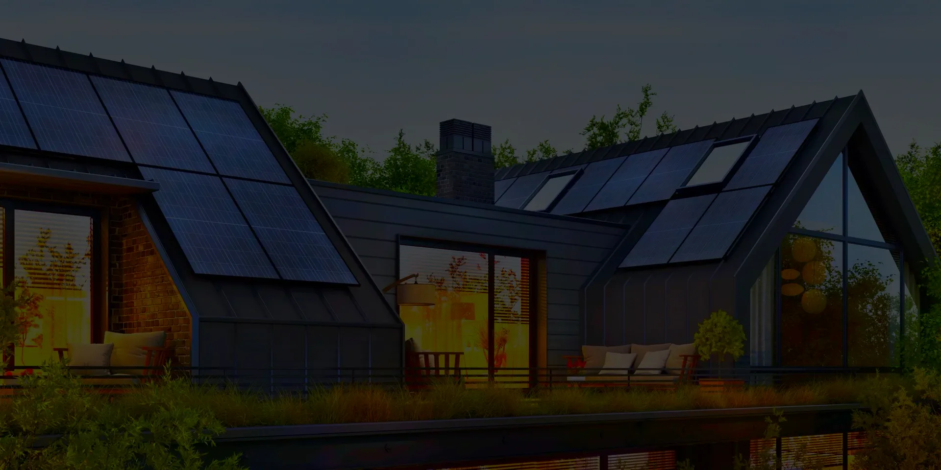 Solar panels installed across a rooftop